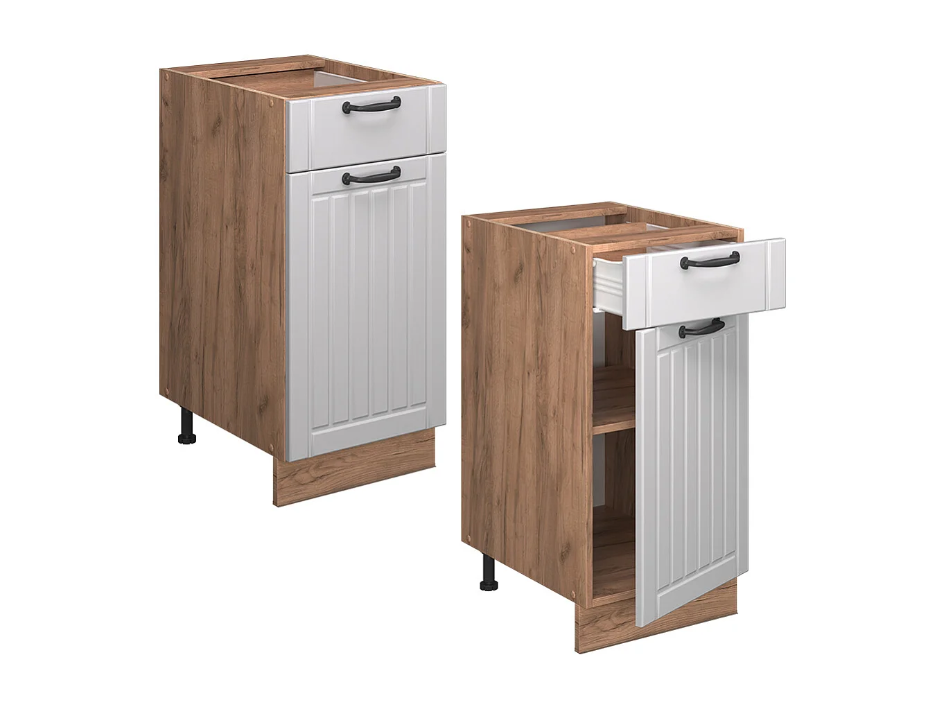 Meuble cuisine blanc campagne 40x60x82 fame-line