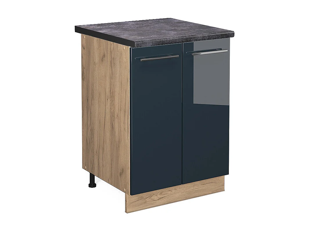 Mobiletto base cucina blu scuro lucido 60x60x82 fame-line