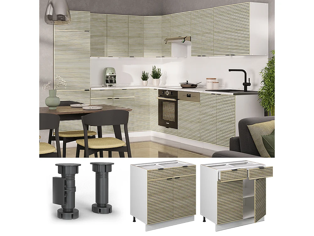 Küchenunterschrank eiche paneel 80x51.6x82 fame-line