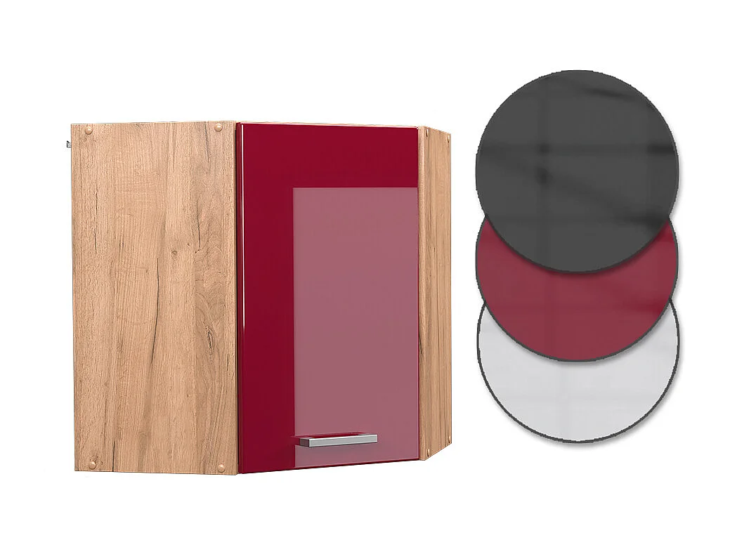 Elément haut de cuisine rouge brillant 57x34.1x60 r-line