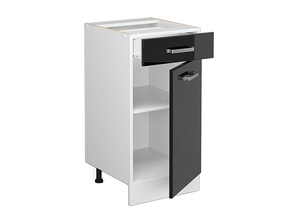 Küchenunterschrank schwarz hochglanz 40x60x81.6 r-line