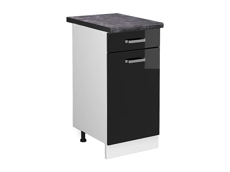 Küchenunterschrank schwarz hochglanz 40x60x81.6 r-line