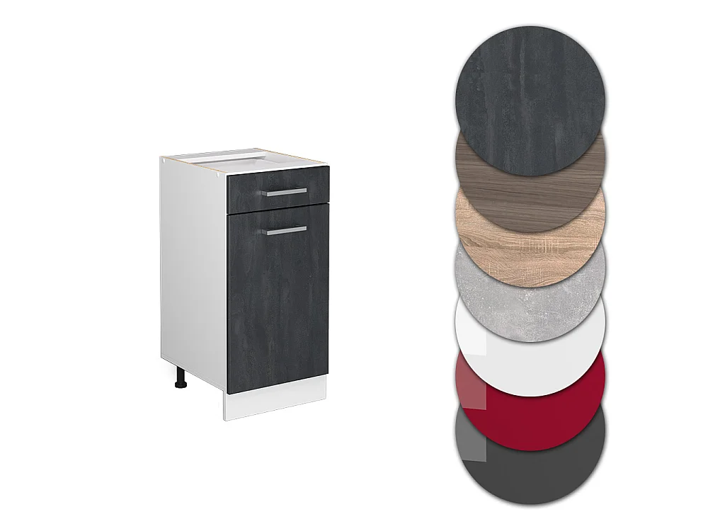 Mobiletto base per cucina Calce nera 40x60x81.6 r-line
