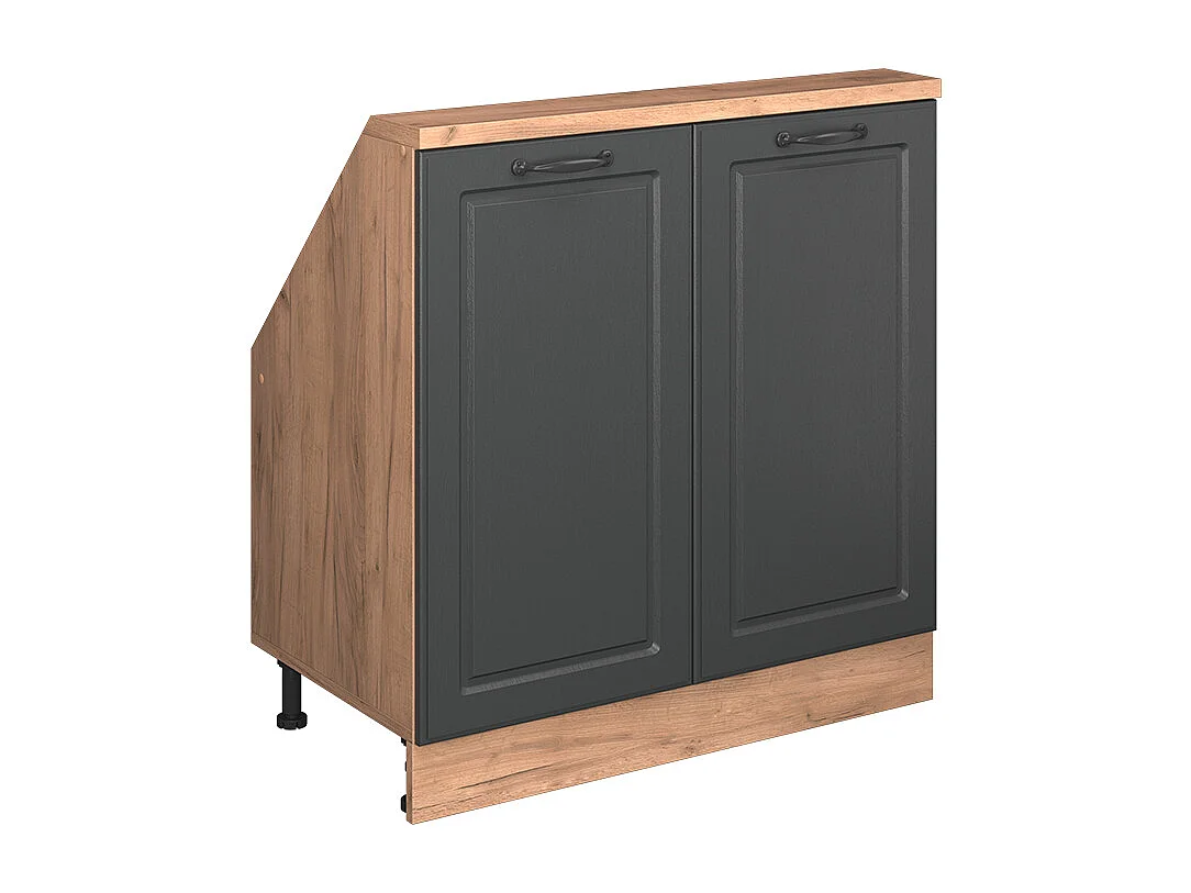 Armario de cocina para techo inclinado antracita casa de campo 80x46x81.6 r-line