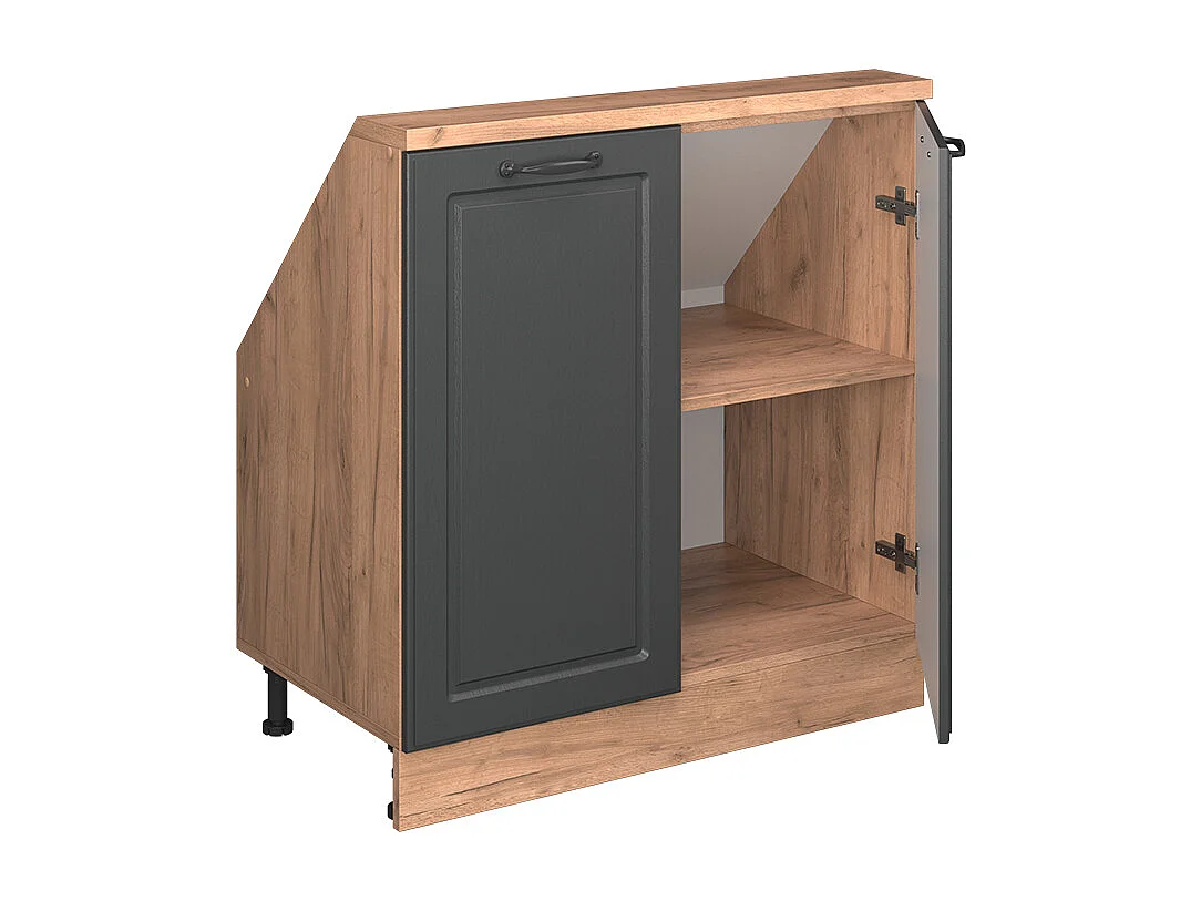 Armario de cocina para techo inclinado antracita casa de campo 80x46x81.6 r-line