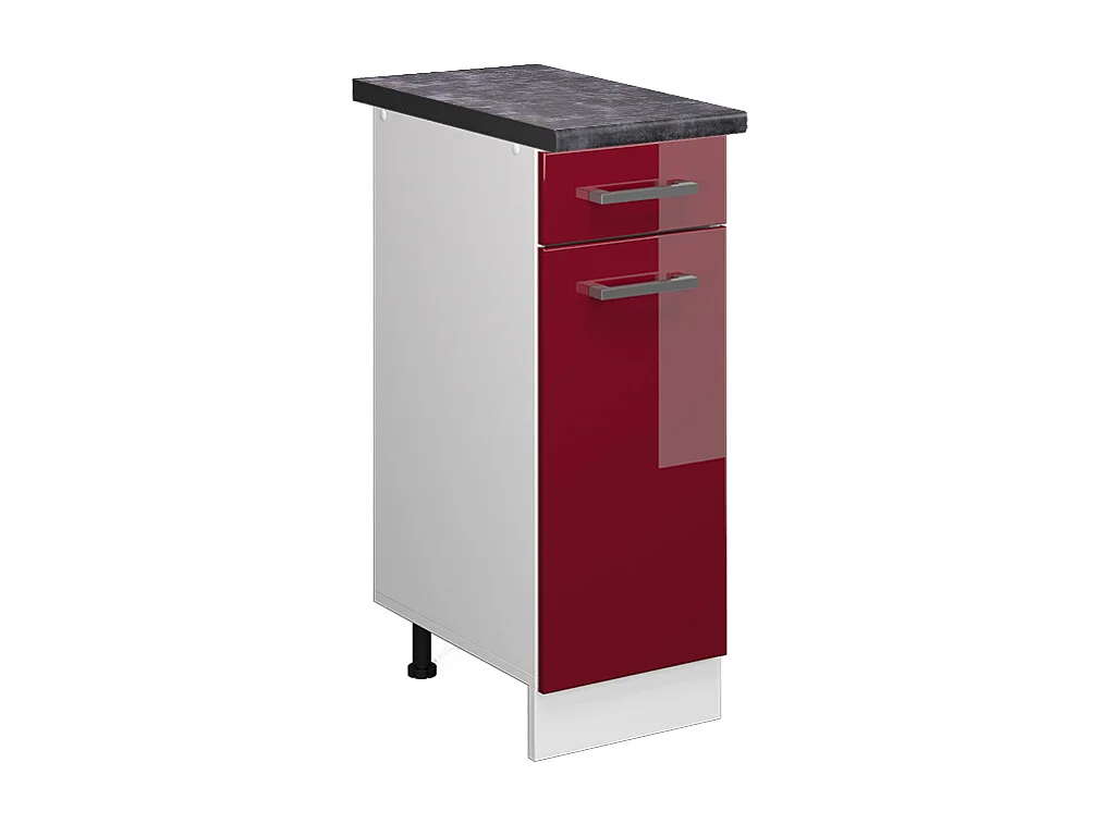 Meuble cuisine rouge brillant 30x60x81.6 r-line