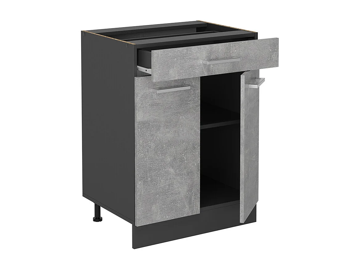 Mobiletto base per cucina calcestruzzo 60x46x81.6 r-line