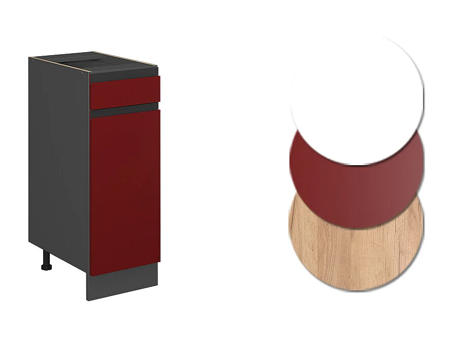 Meuble cuisine rouge 30x46x81.6 r-line