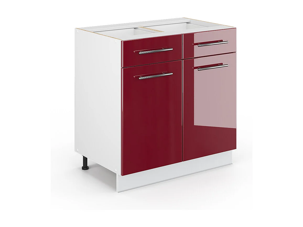 Küchenunterschrank bordeaux hochglanz 80x51.6x82 fame-line
