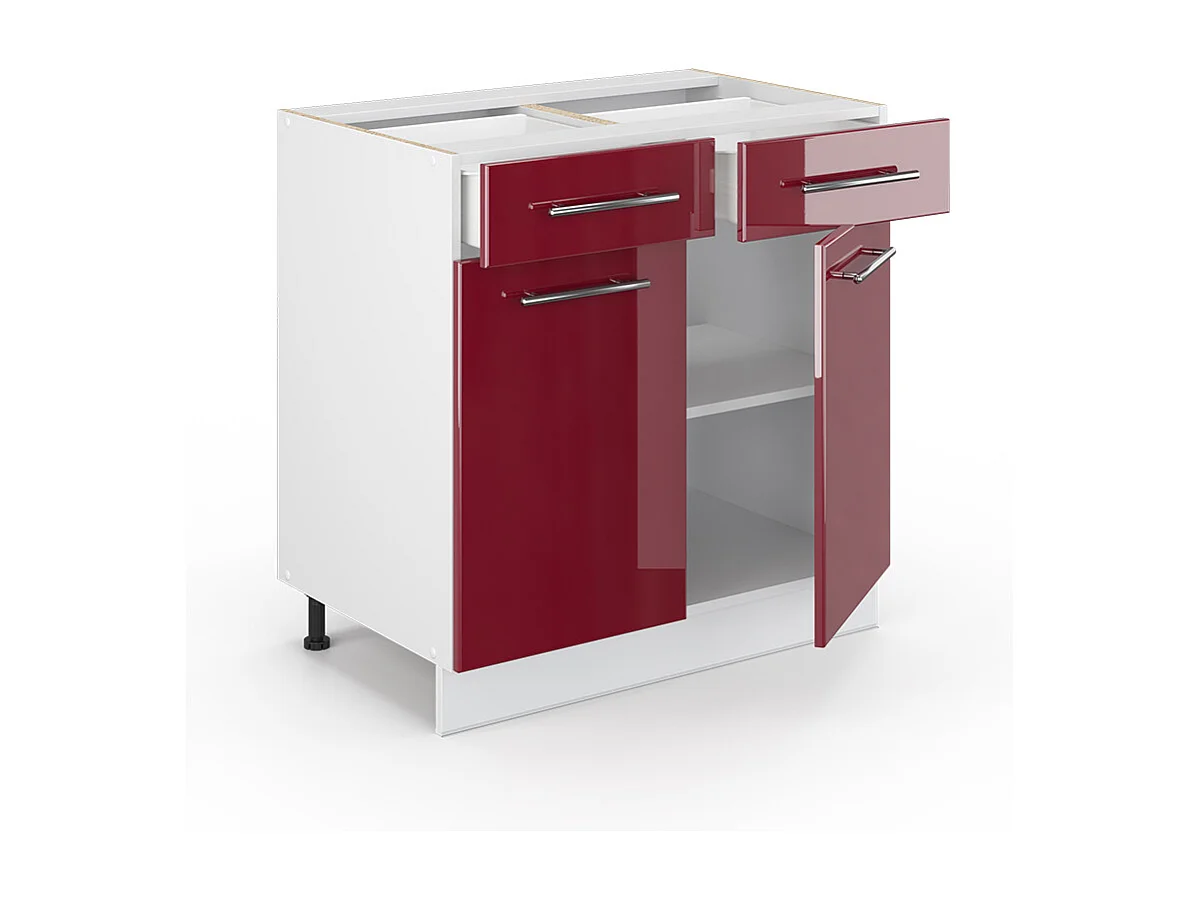 Küchenunterschrank bordeaux hochglanz 80x51.6x82 fame-line