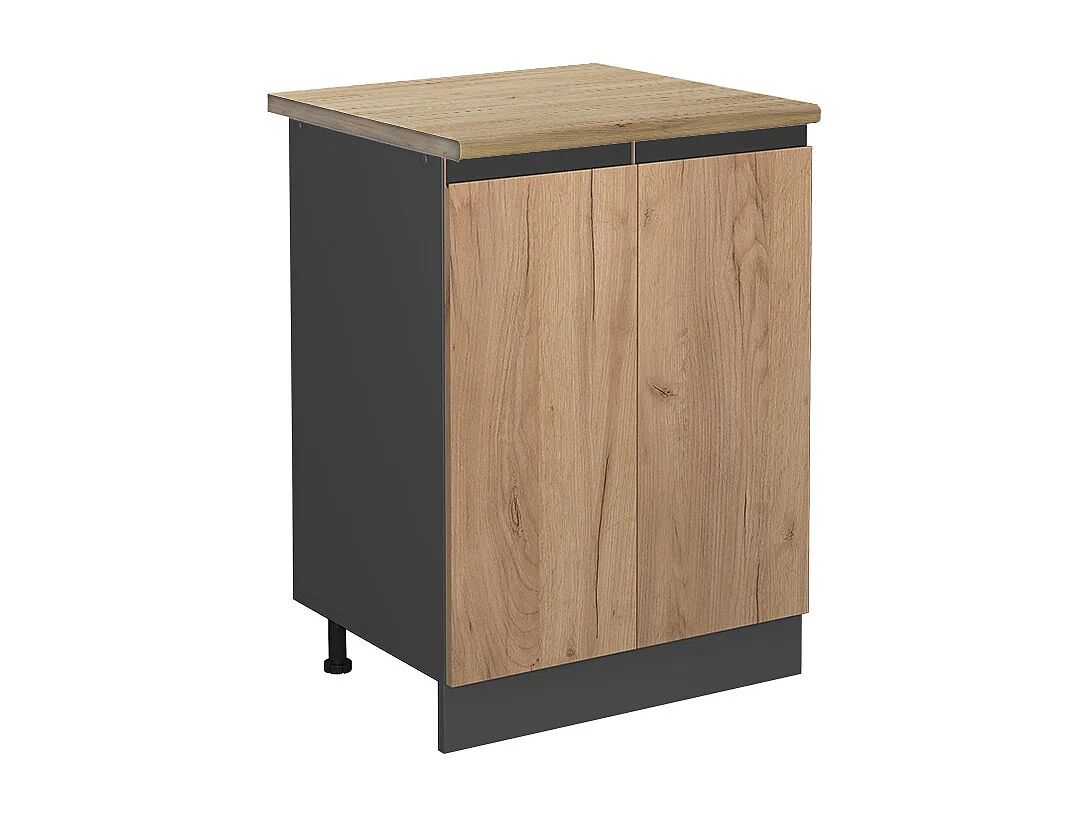 Meuble bas de cuisine chêne de force doré 60x60x81.6 r-line