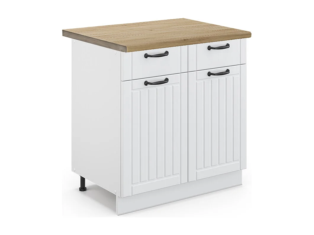 Meuble cuisine blanc campagne 80x60x82 fame-line