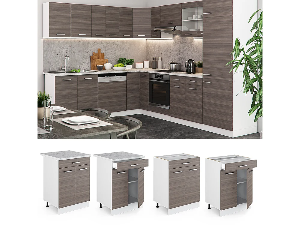 Mobiletto base per cucina grigio nobile 60x60x81.6 r-line