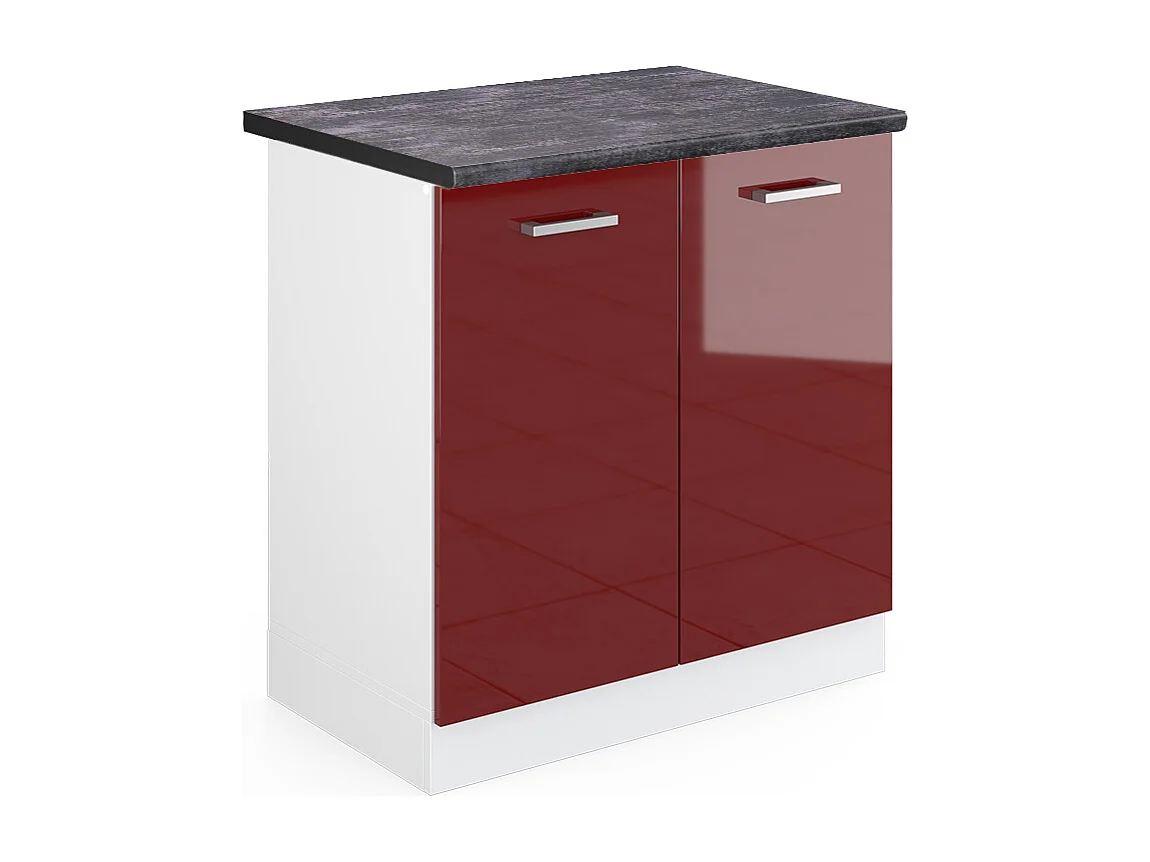 Meuble bas sous-évier rouge brillant 80x60x81.6 r-line