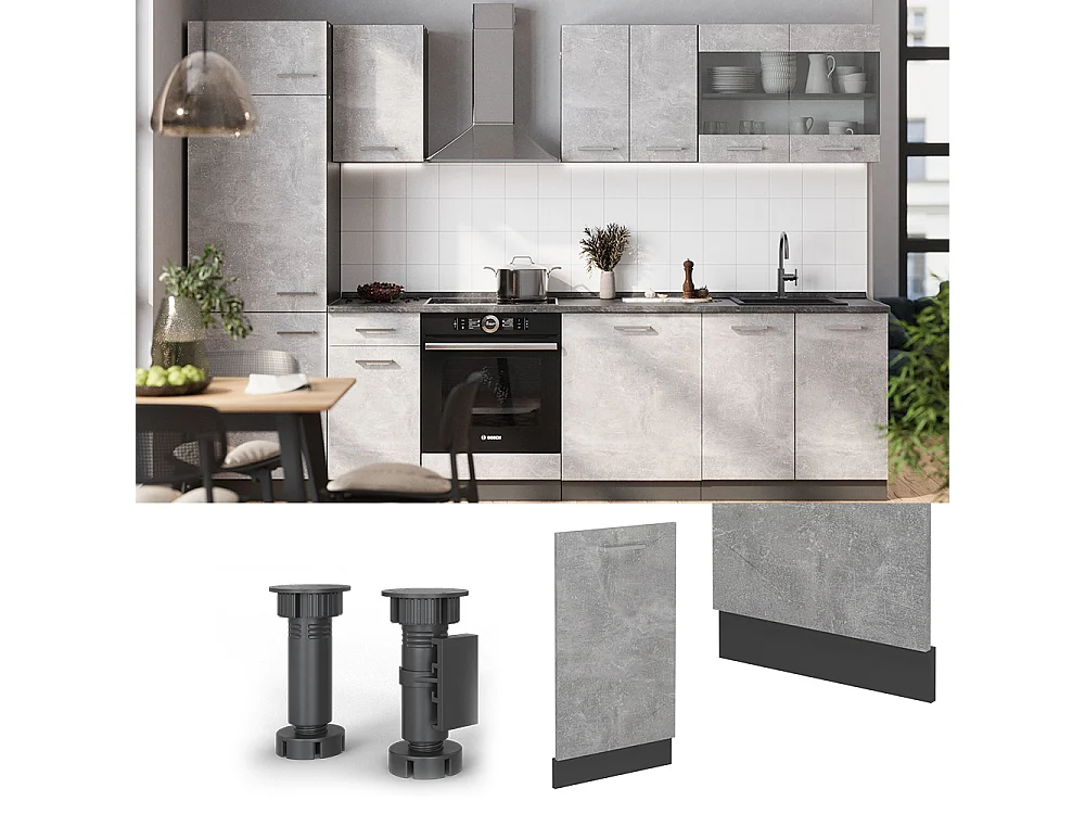 Pannello frontale della lavastoviglie calcestruzzo 45x1.6x81.8 r-line