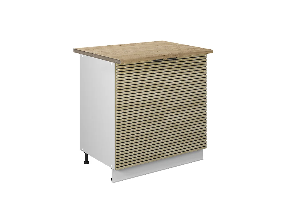 Meuble bas sous-évier panneau en chêne 80x60x82 fame-line