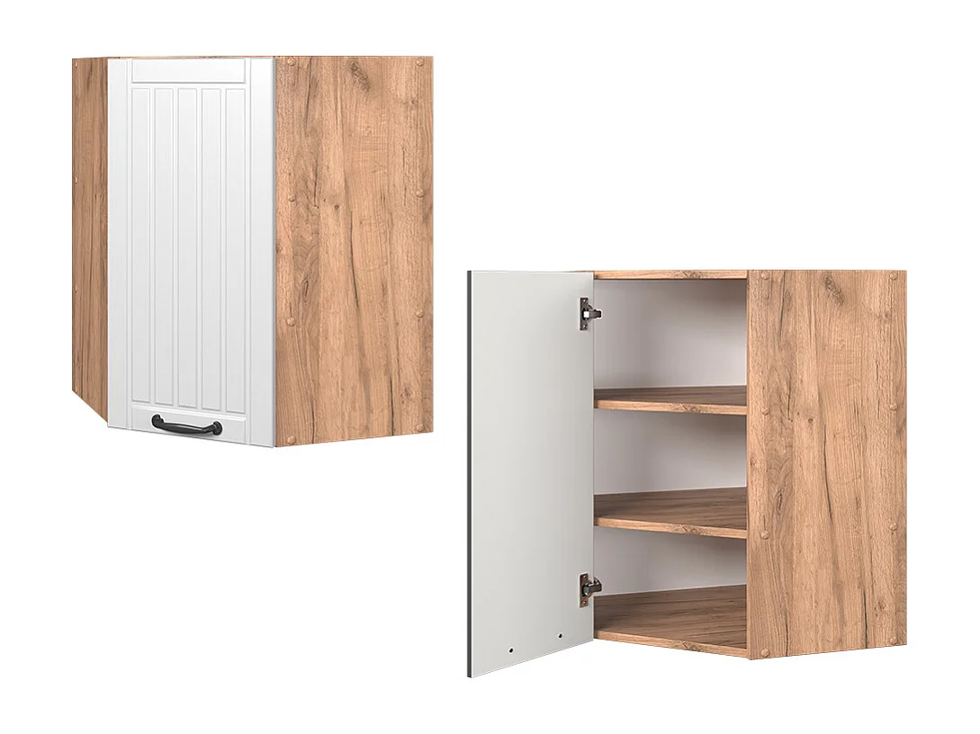 Armario colgante de esquina blanco casa de campo 57x34.1x72 fame-line