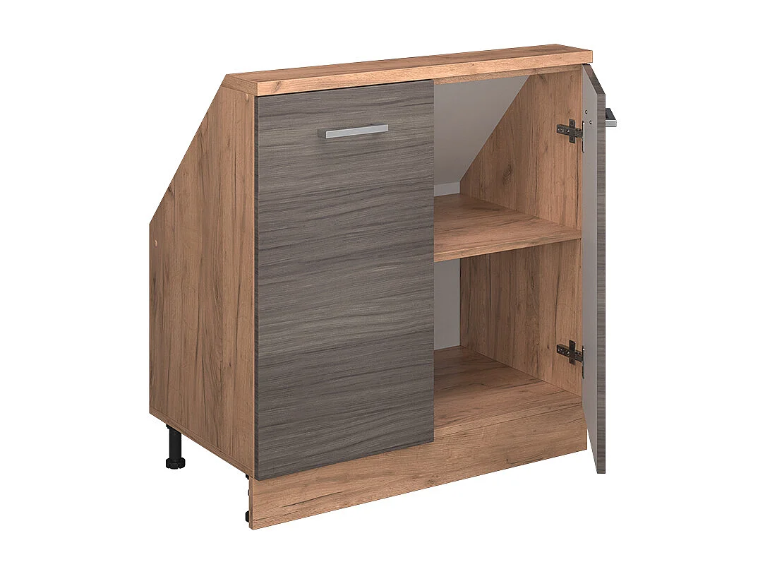 Keukenkast voor schuine wand edel grijs 80x46x81.6 r-line