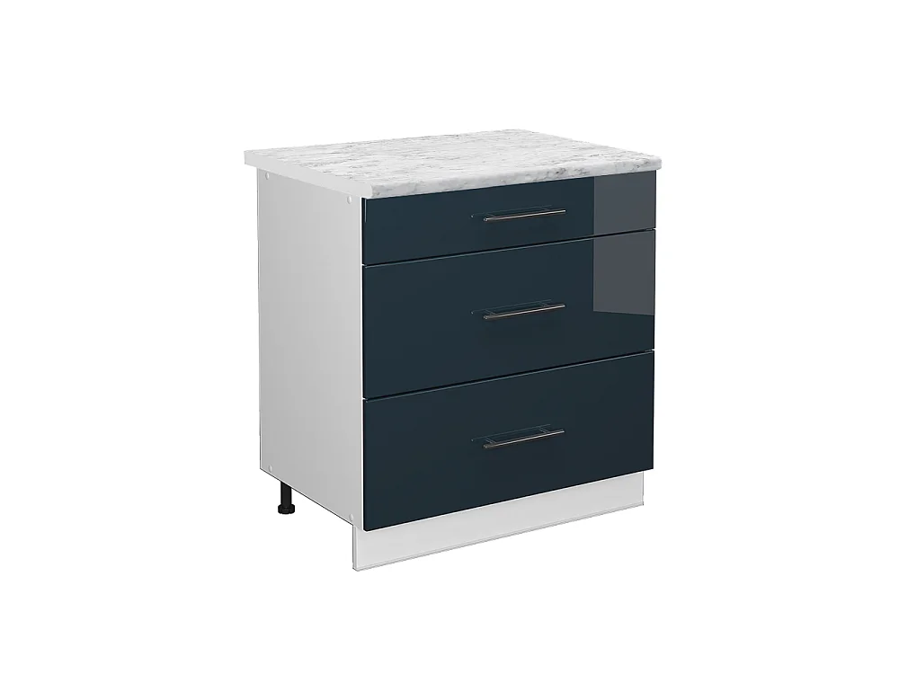 Mobiletto base per cucina blu scuro lucido 80x60x82 fame-line