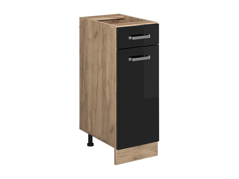 Meuble cuisine noir haute brillance 30x46x81.6 r-line