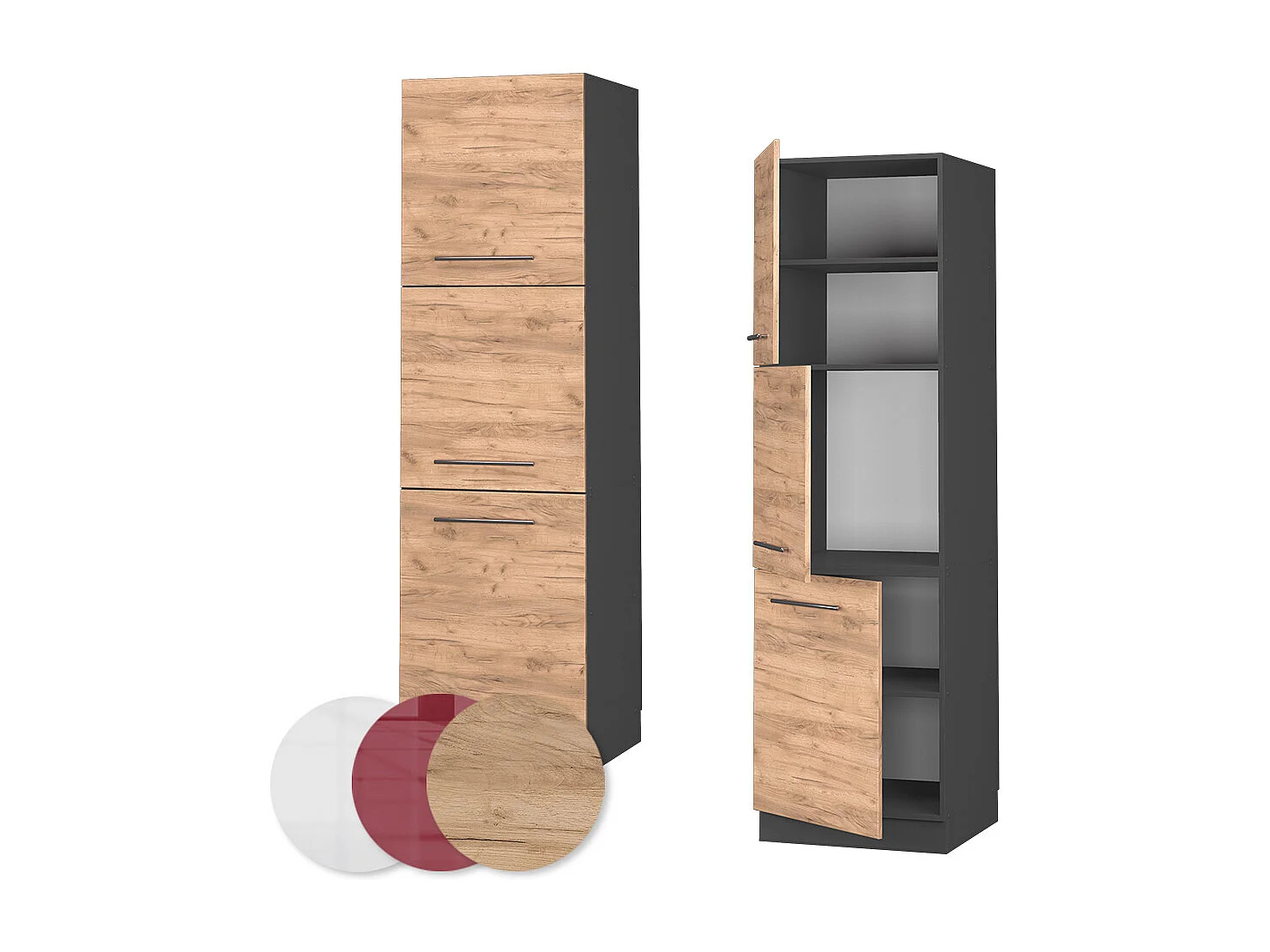 Meuble pour four chêne de force doré 60x58x206.8 fame-line