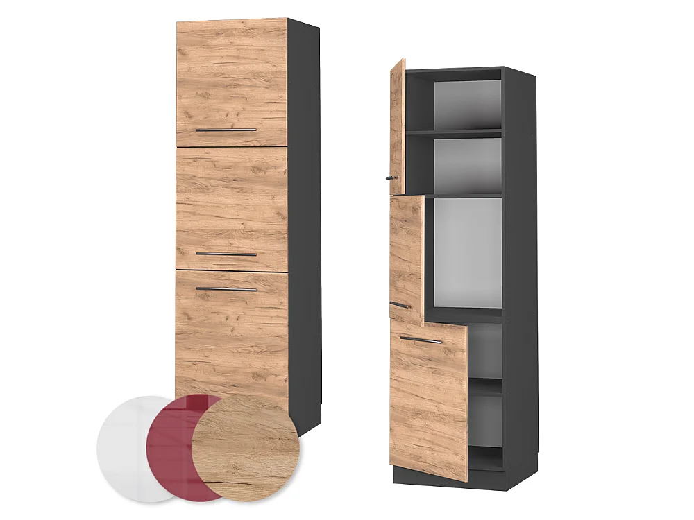 Meuble pour four chêne de force doré 60x58x206.8 fame-line