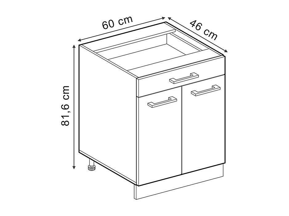 Meuble cuisine chêne de force doré 60x46x81.6 r-line