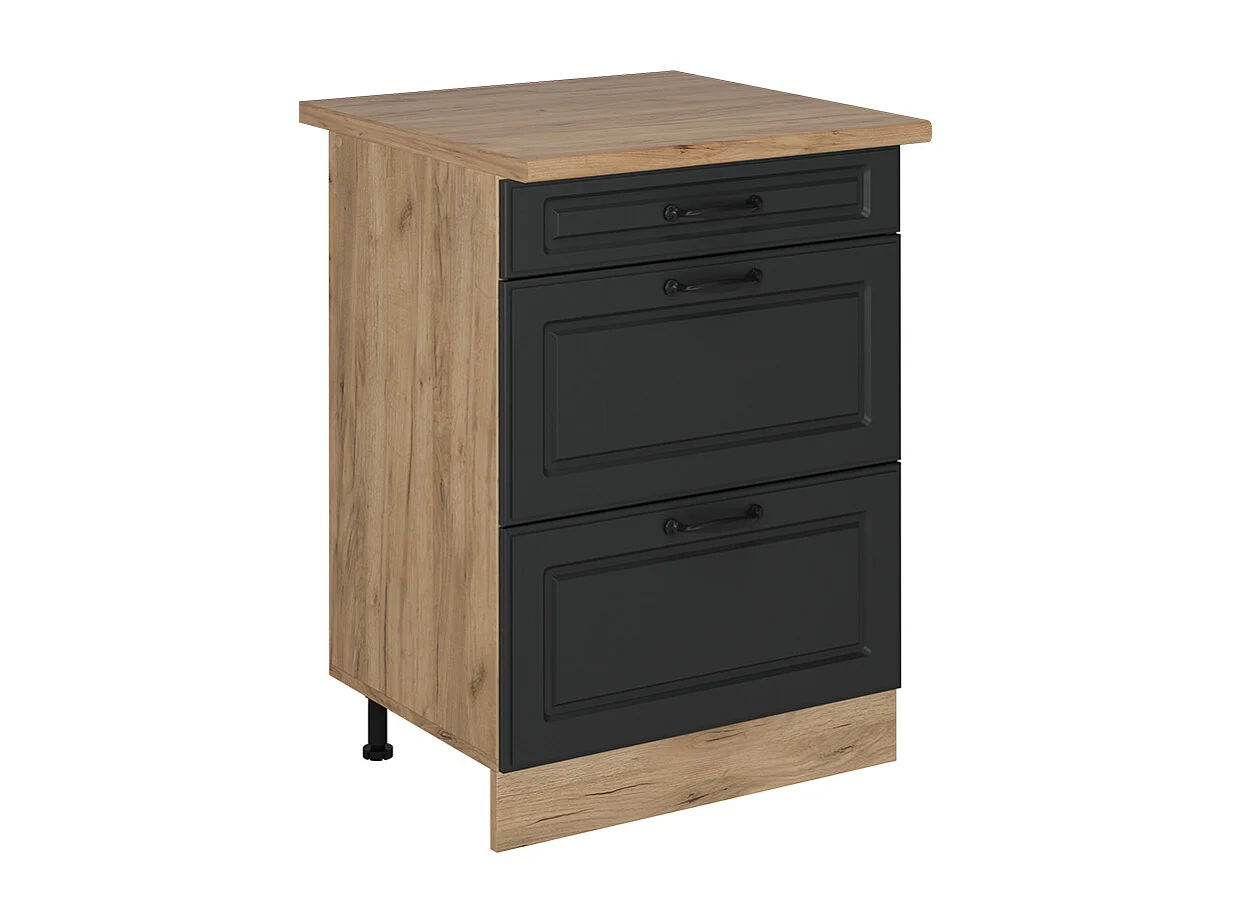 Meuble cuisine anthracite campagne 60x60x81.6 r-line