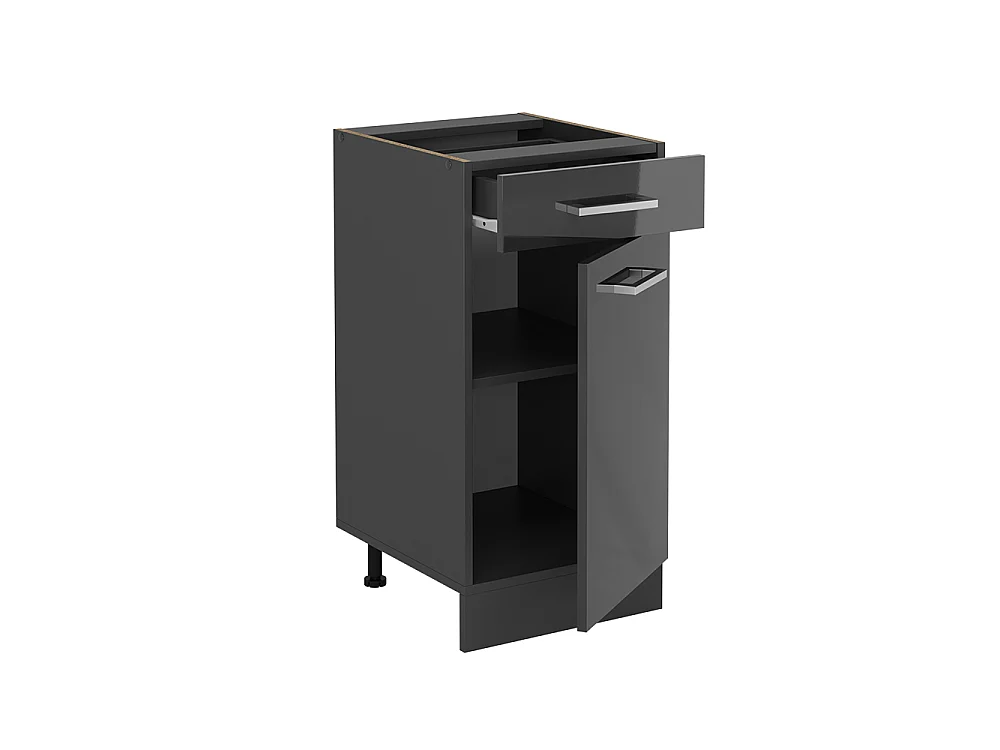 Meuble cuisine anthracite haute brillance 40x46x81.6 r-line