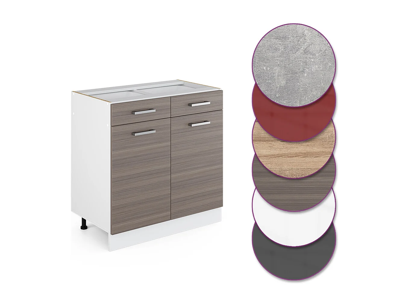 Keukenonderkast edel grijs 80x46x81.6 r-line