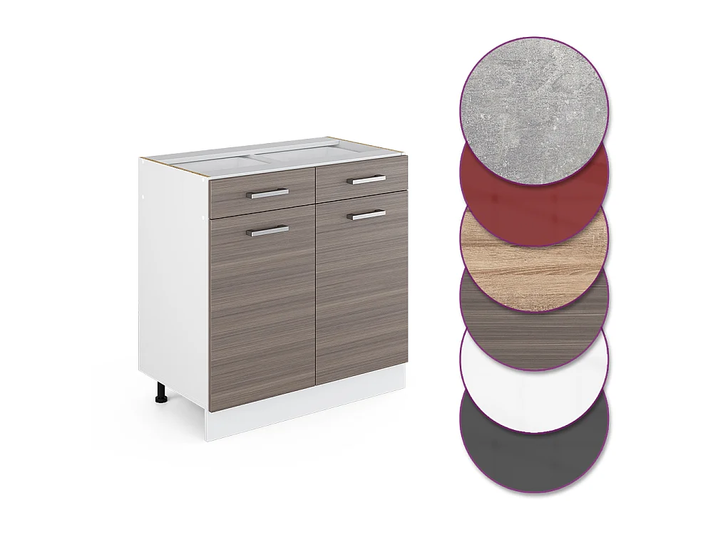 Meuble cuisine gris noble 80x46x81.6 r-line