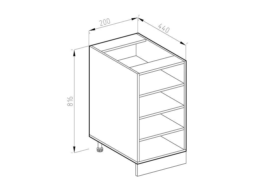 Prateleira de cozinha branco 20x60x81.6 r-line