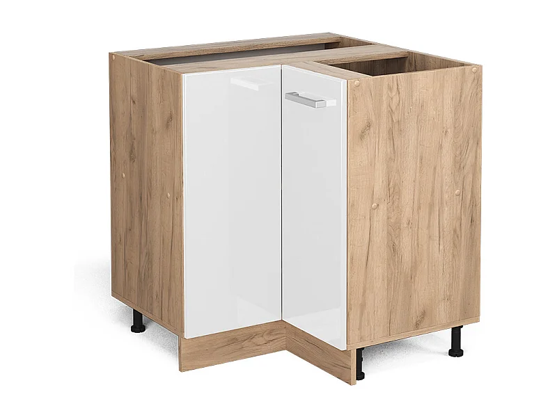 Eckunterschrank weiß hochglanz 75.6x46x81.6 r-line