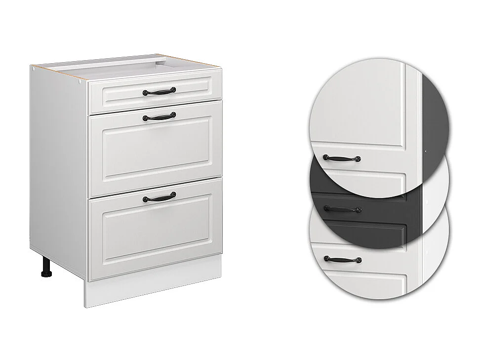 Mueble bajo de cocina blanco casa de campo 60x46x81.6 r-line