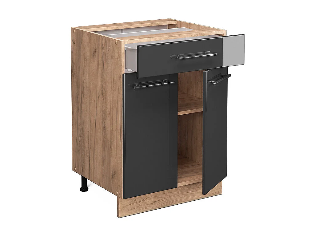 Meuble cuisine anthracite haute brillance 60x60x82 fame-line