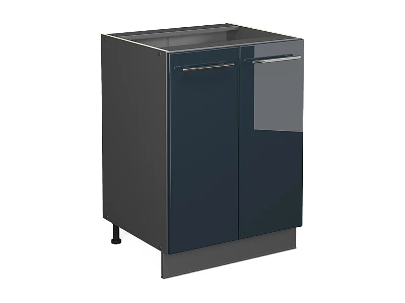 Meuble bas de cuisine bleu foncé brillant 60x51.6x82 fame-line