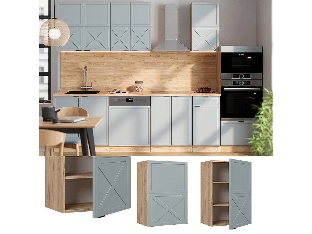 Szafka ścienna jasnoniebiesko-szary 50x34.1x72 fame-line