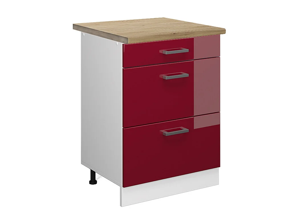 Meuble cuisine rouge brillant 60x60x81.6 r-line