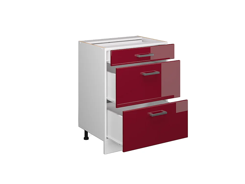 Meuble cuisine rouge brillant 60x60x81.6 r-line