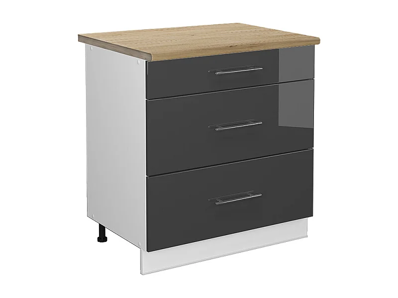 Mobiletto base per cucina antracite lucido 80x60x82 fame-line