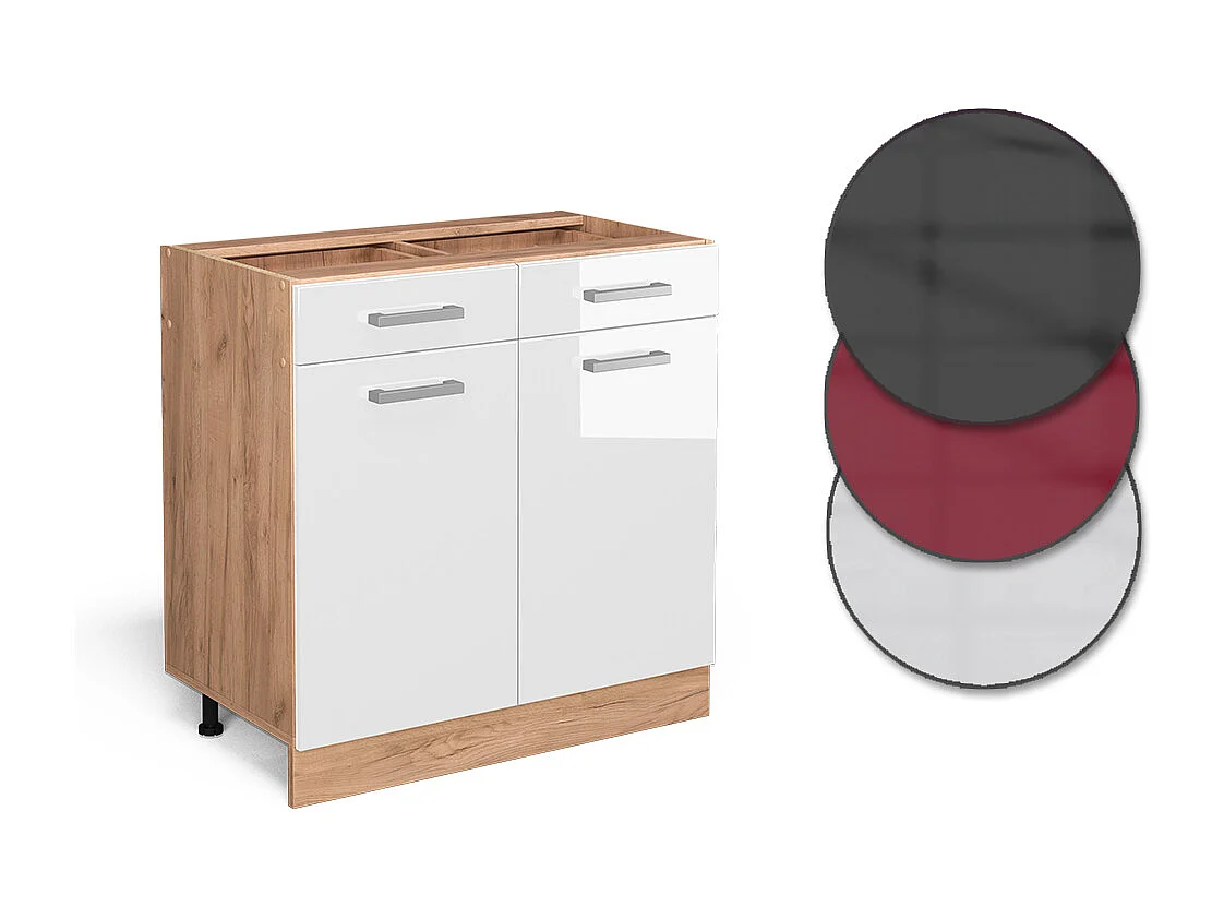 Mueble bajo de cocina blanco alto brillo 80x46x81.6 r-line