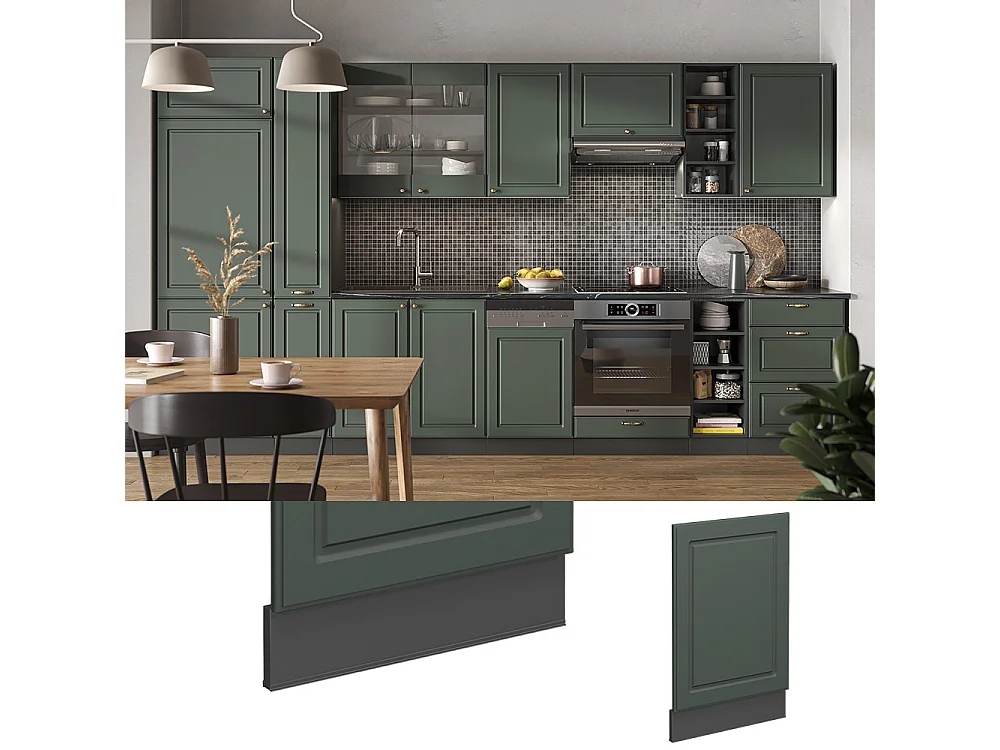 Panel frontal verde dorado casa de campo 45x1.6x67.4 fame-line