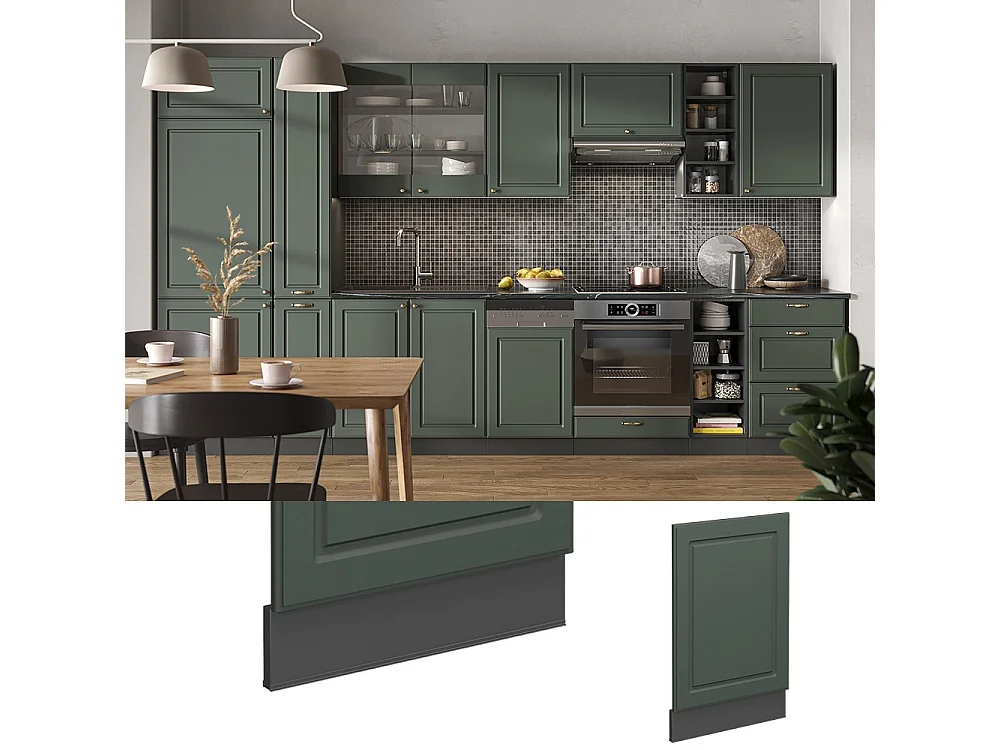 Panel frontal verde dorado casa de campo 45x1.6x67.4 fame-line