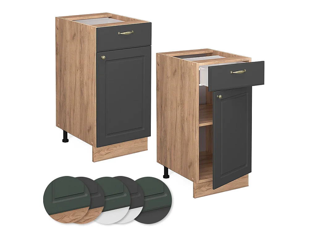 Meuble cuisine anthracite-or 40x51.6x82 fame-line