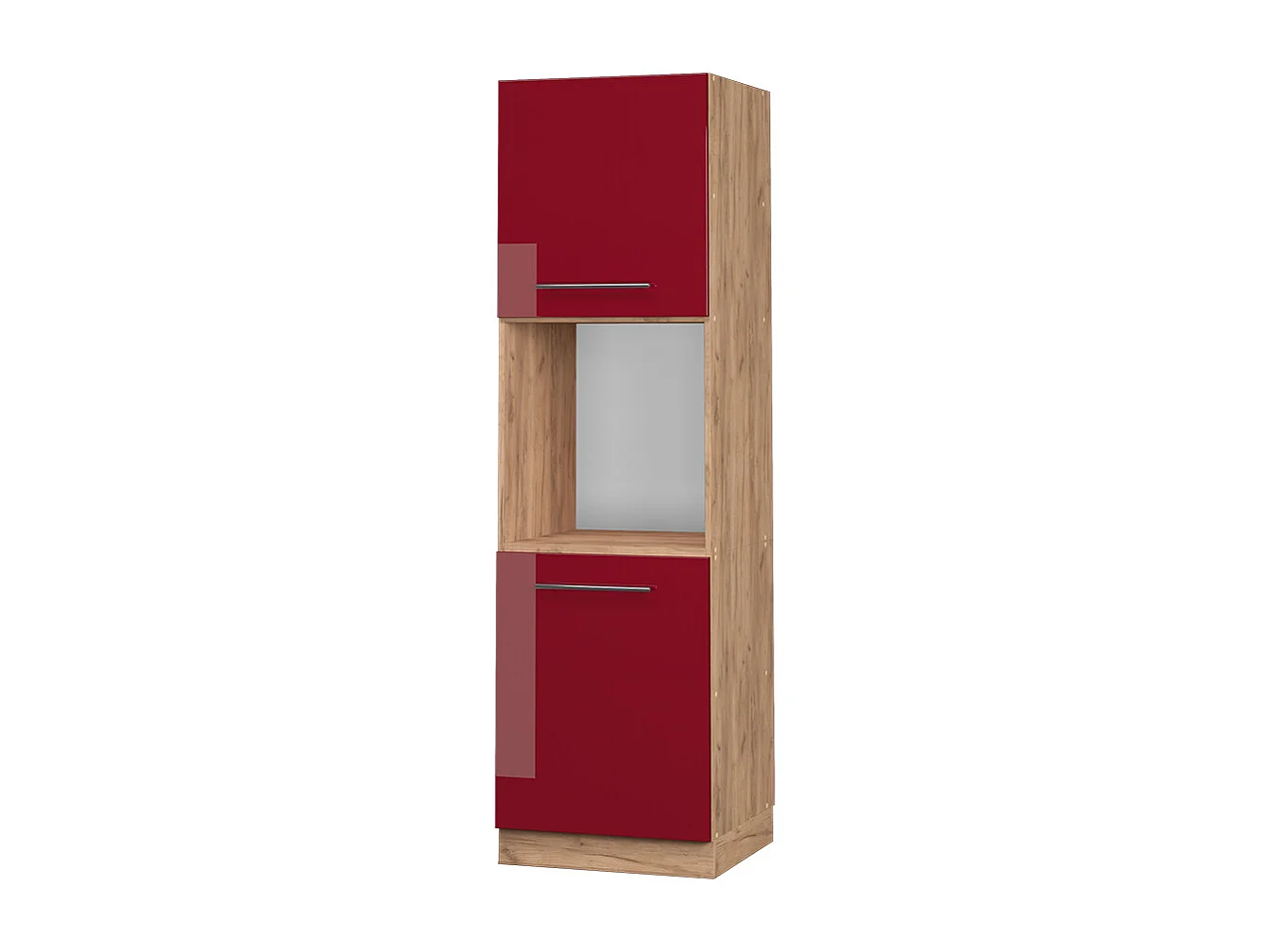 Armario para horno empotrado rojo burdeos alto brillo 60x58x206.8 fame-line