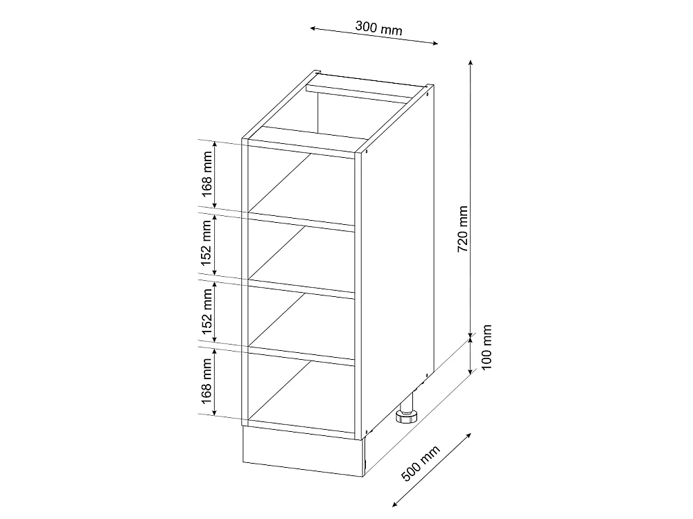 Etagère de cuisine blanc 30x50x82 fame-line