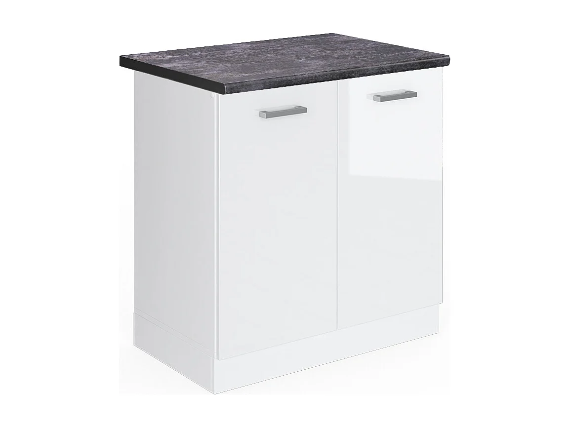 Meuble bas sous-évier blanc haute brillance 80x60x81.6 r-line