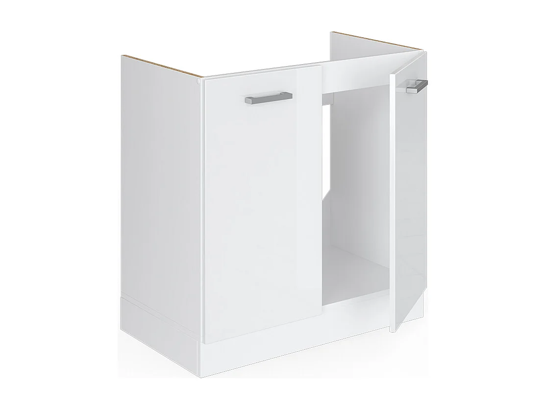 Meuble bas sous-évier blanc haute brillance 80x60x81.6 r-line