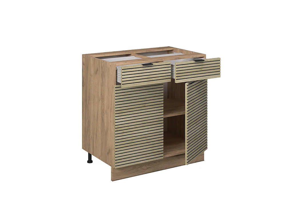 Mobiletto base per cucina pannello in quercia 80x51.6x82 fame-line