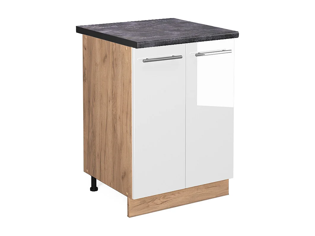 Mobiletto base cucina bianco lucido 60x60x82 fame-line